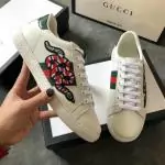 women gucci chaussures blanches chaussures de sport cowhide snakes
